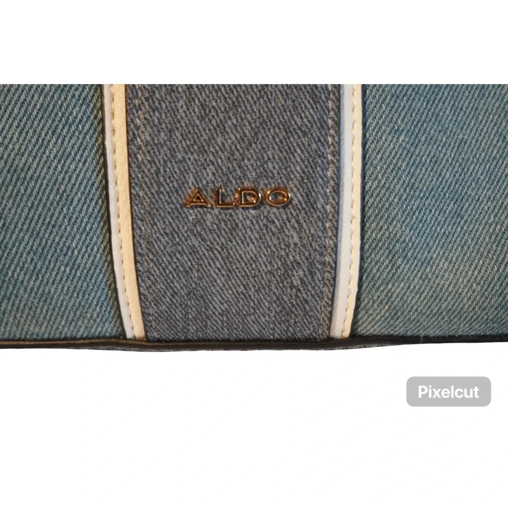 Aldo Women Handbag Gray Chambray Denim Pockets Convertible Satchel/Crossbody Bag